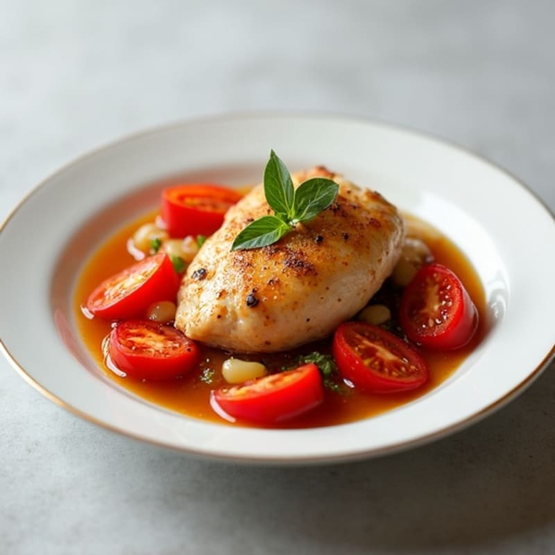 Braised Chicken with Bell Peppers and Tomatoes