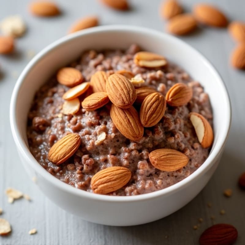 Protein-Packed Chocolate Oatmeal with Crunchy Almonds