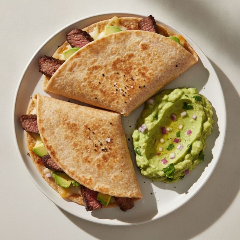 Carne Asada Quesadillas with Guacamole