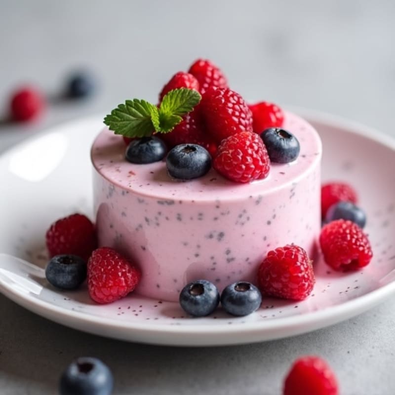 Silky Greek Yogurt Protein Mousse with Mixed Berries