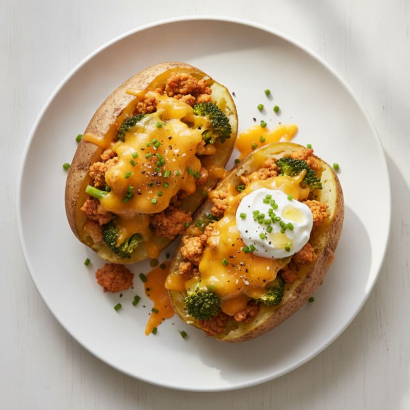 Loaded Baked Potatoes with Broccoli and Cheddar