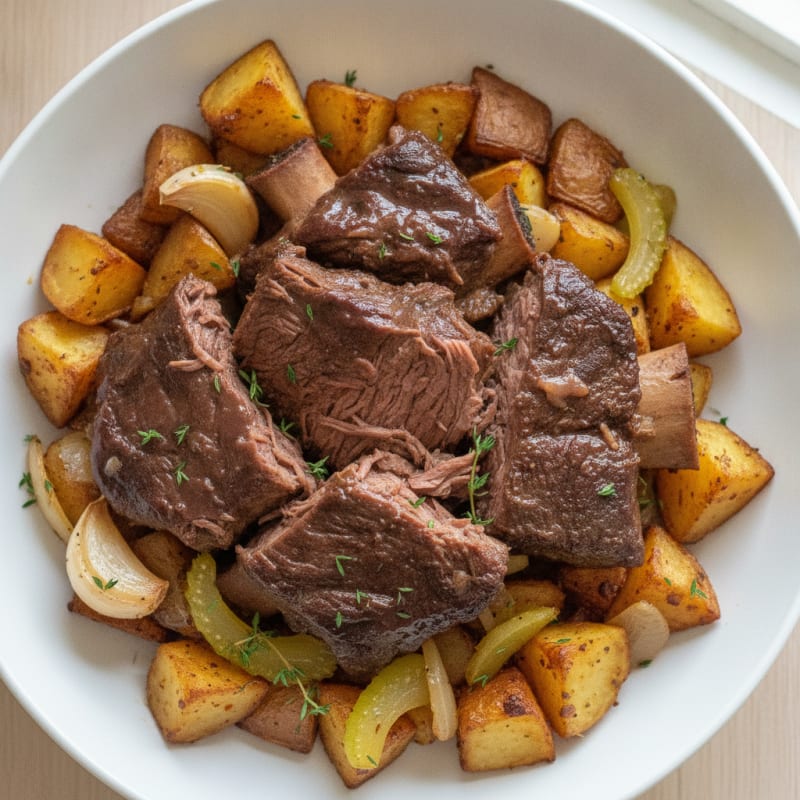 Oven-Braised Short Rib Bowl with Roasted Potatoes