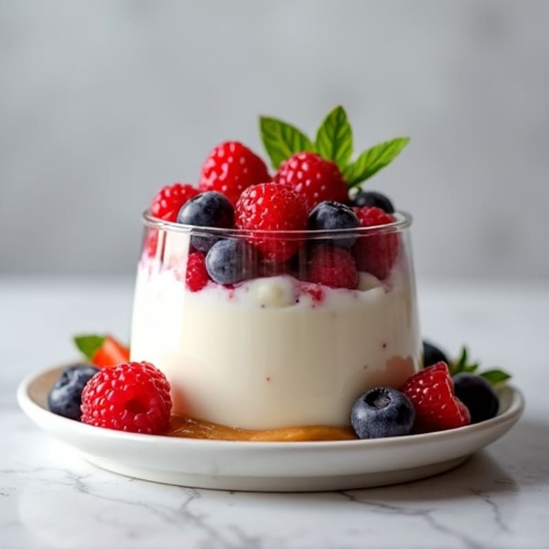 Greek Yogurt Protein Parfait with Mixed Berries and Almond Butter