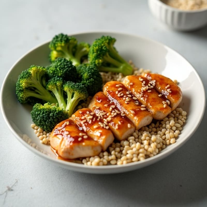 Ginger-Sesame Glazed Chicken with Crispy Broccoli