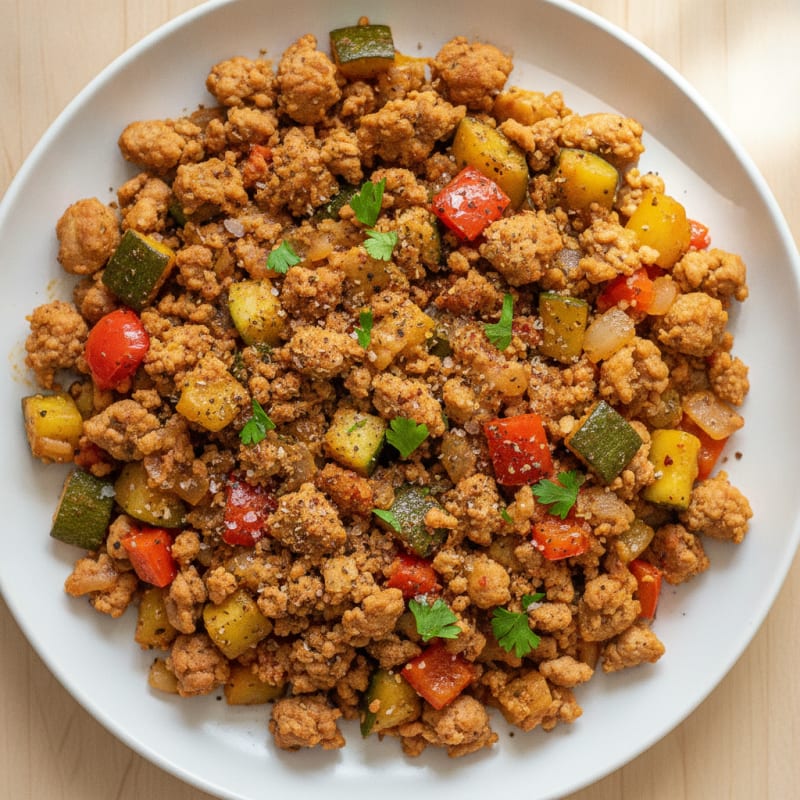 Savory Ground Turkey and Vegetable Skillet