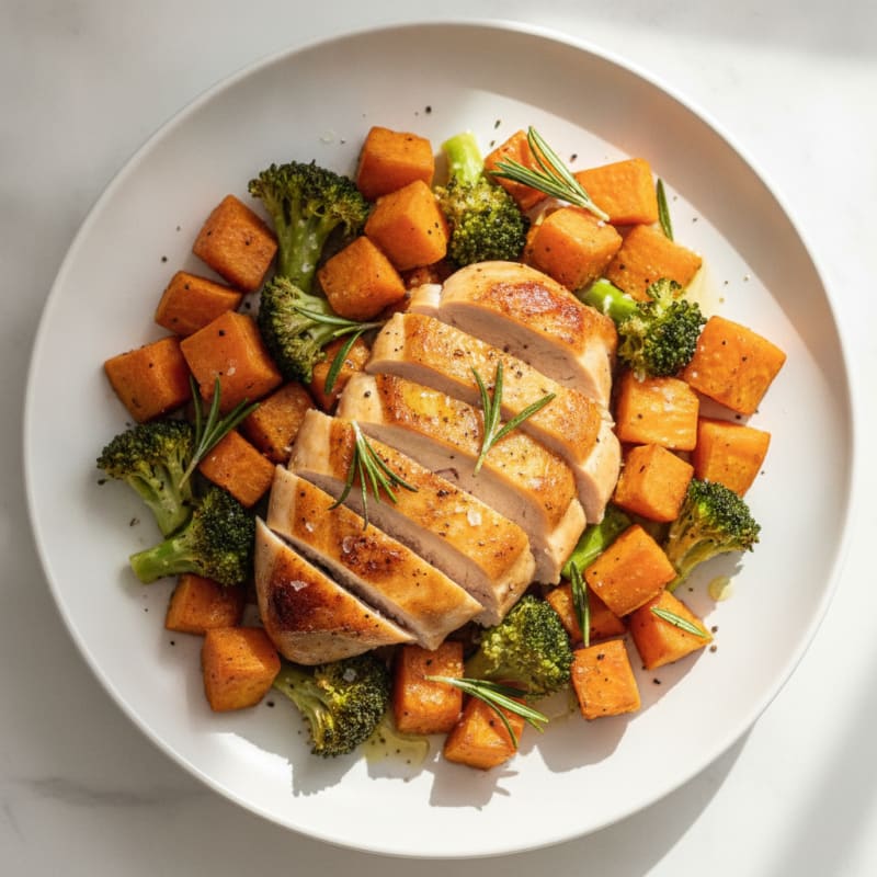 Roasted Chicken and Sweet Potato Medley