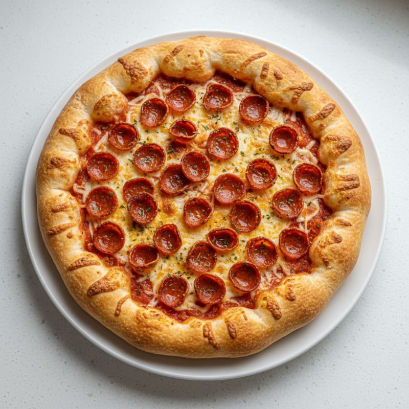 Crispy Pepperoni Stuffed Crust Pizza