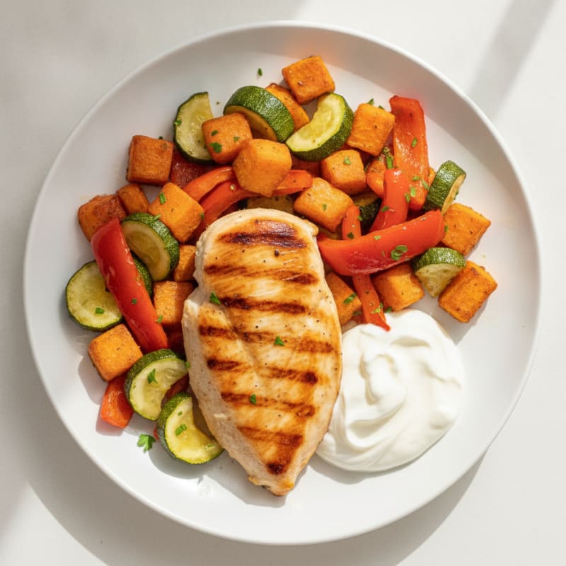 Grilled Chicken Breast with Roasted Vegetables