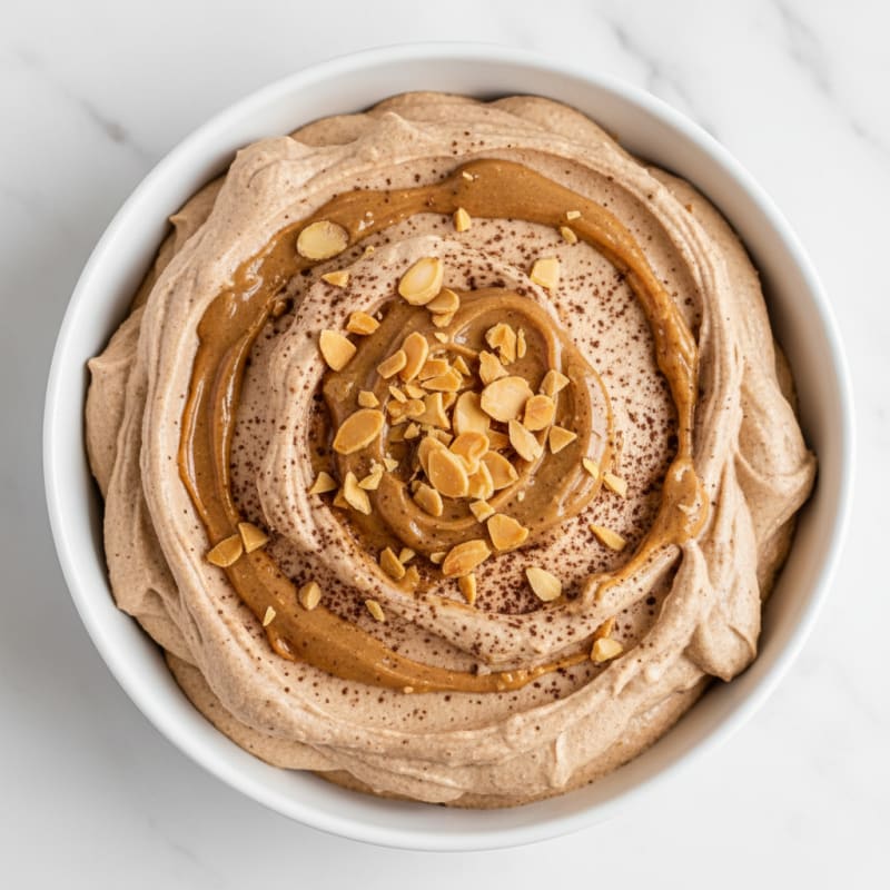 Greek Yogurt Protein Mousse with Almond Butter Swirl
