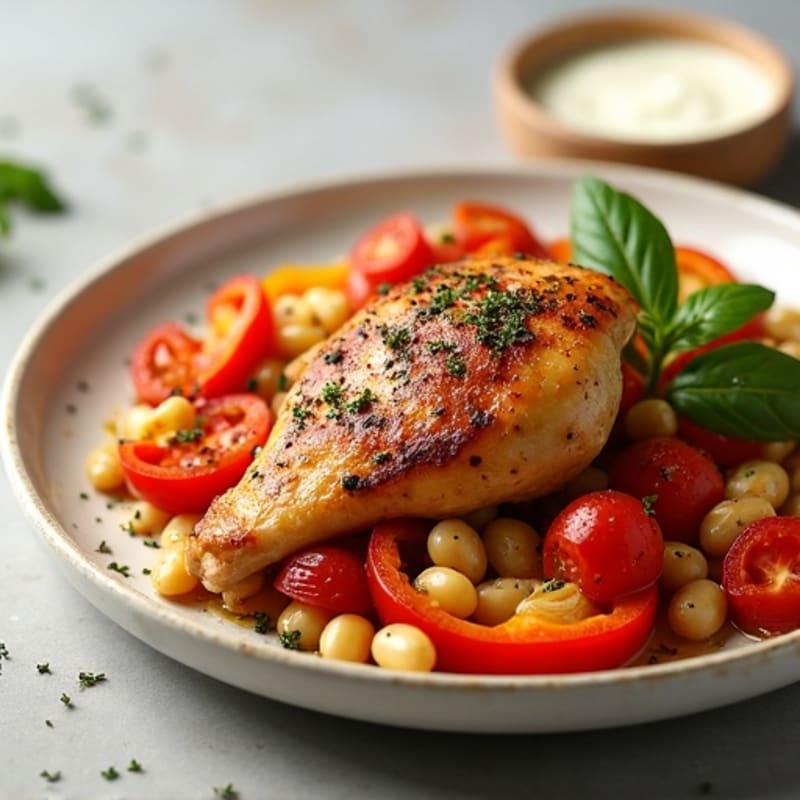 Herb-Roasted Chicken Cacciatore with Bell Peppers