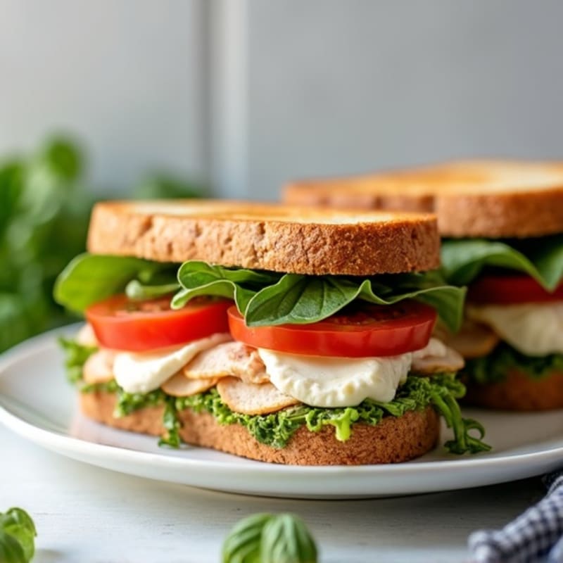 Pesto Turkey Panini with Fresh Mozzarella