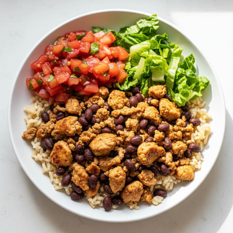 Turkey Taco Bowl with Brown Rice and Black Beans
