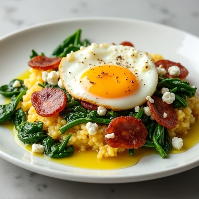 Egg White Scramble with Spinach and Turkey Bacon