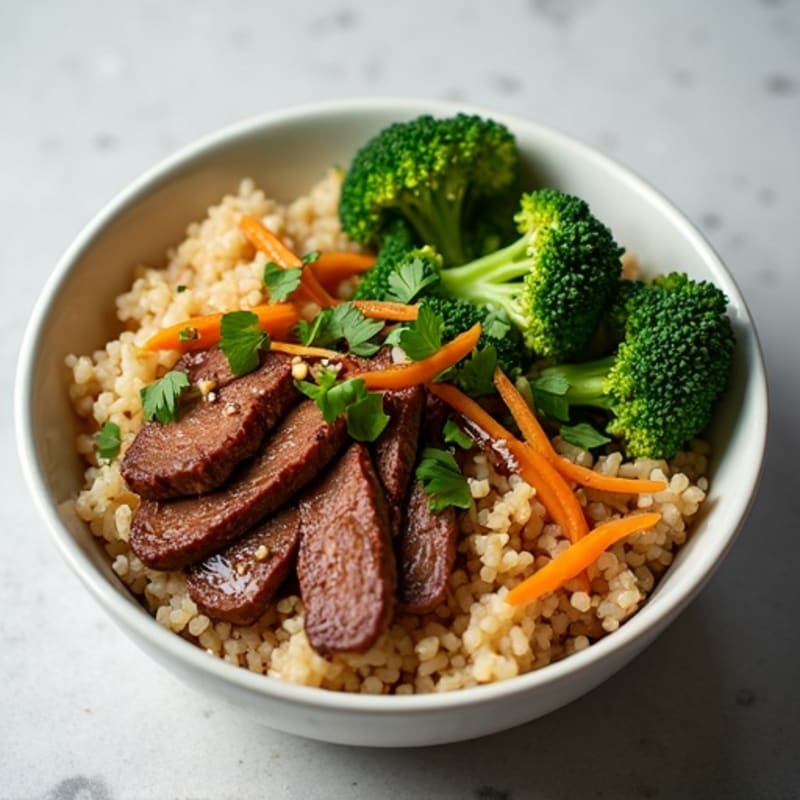 Ginger-Garlic Beef and Broccoli Rice Bowl