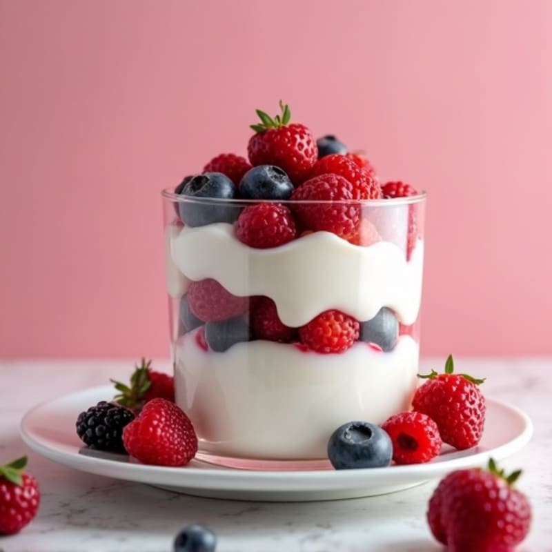 Silky Greek Yogurt Protein Parfait with Berries
