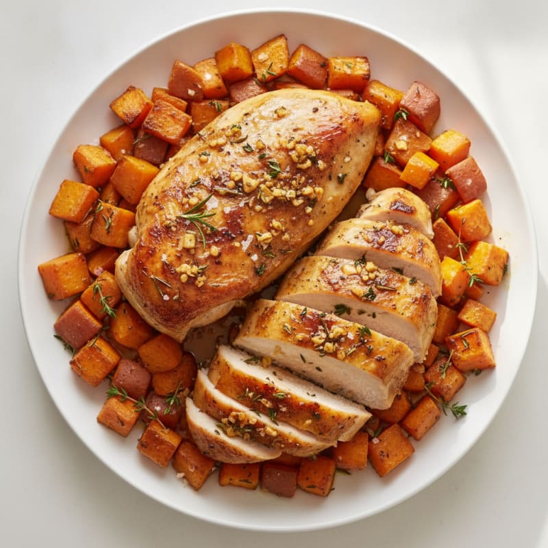 Garlic Herb Roasted Chicken with Root Vegetables