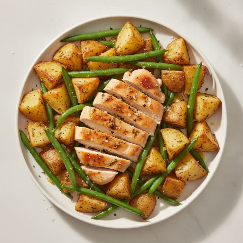 Roasted Garlic Herb Potatoes with Lemon Chicken