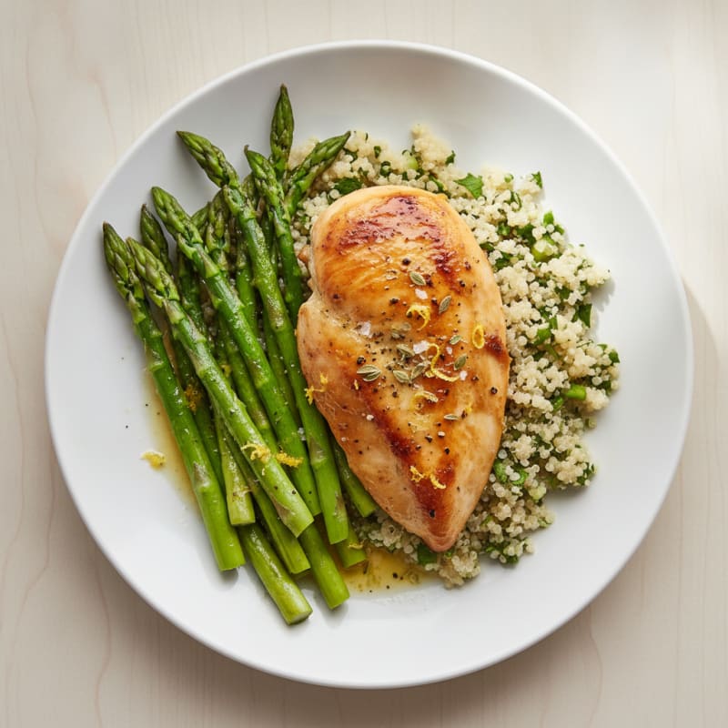 Lemon Herb Roasted Chicken with Asparagus