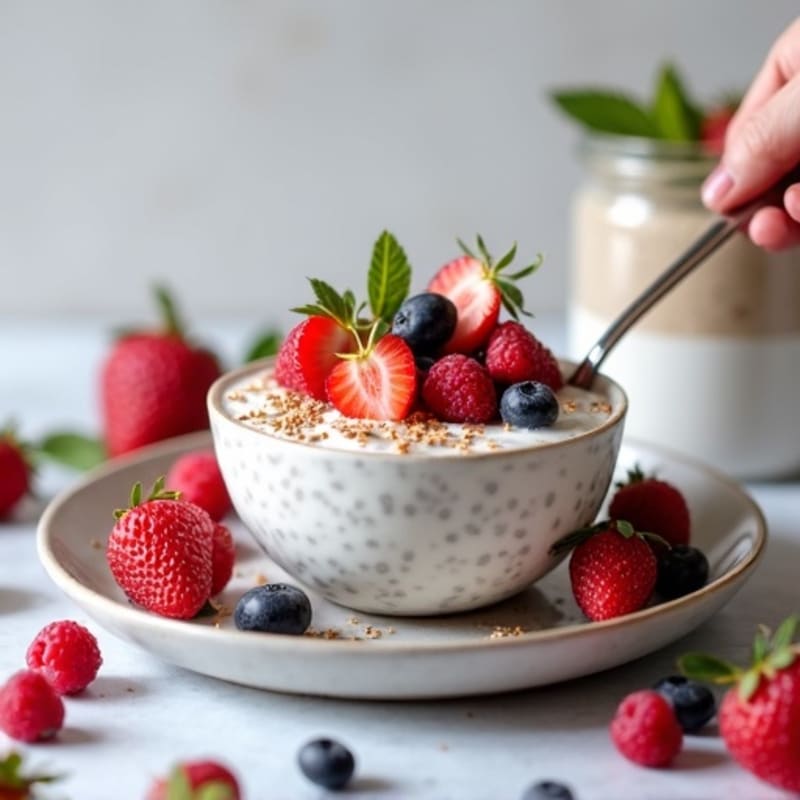 Creamy Coconut Chia Pudding with Fresh Berries
