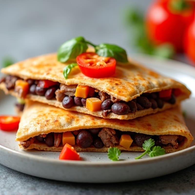Lean Steak and Black Bean Crispy Quesadillas