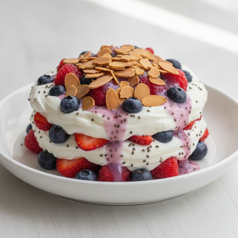 Greek Yogurt Protein Parfait with Mixed Berries