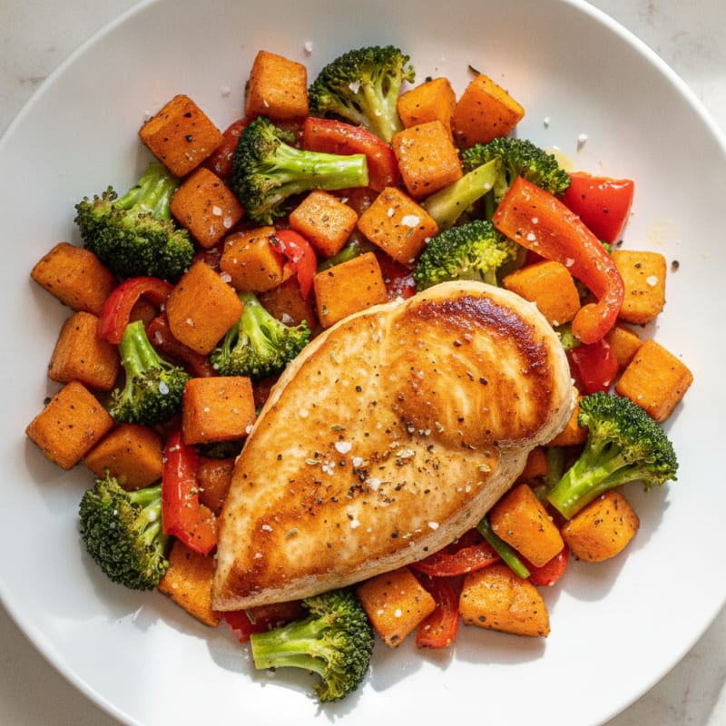 Pan-Seared Chicken with Roasted Vegetables