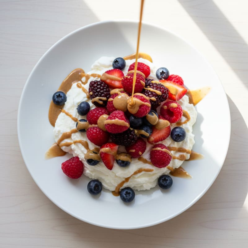 Creamy Greek Yogurt Protein Mousse with Mixed Berries