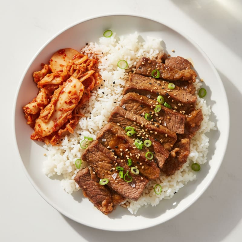 Korean Beef Bulgogi with Kimchi