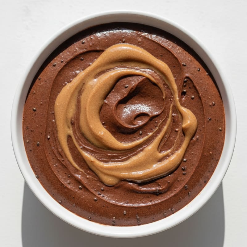 Silky Chocolate Protein Pudding with Almond Butter Swirl