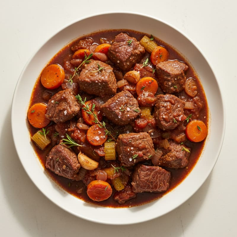 Tender Red Wine Braised Beef
