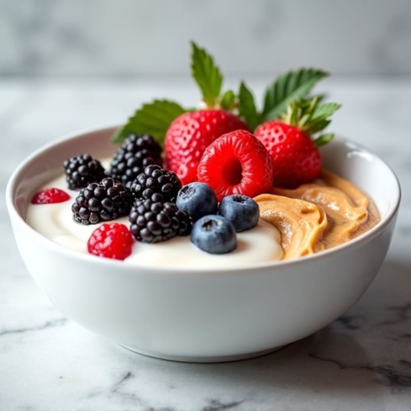 Creamy Greek Yogurt Protein Bowl with Almond Butter and Berries