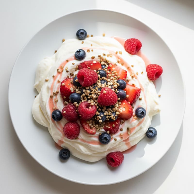 Greek Yogurt Protein Mousse with Mixed Berries