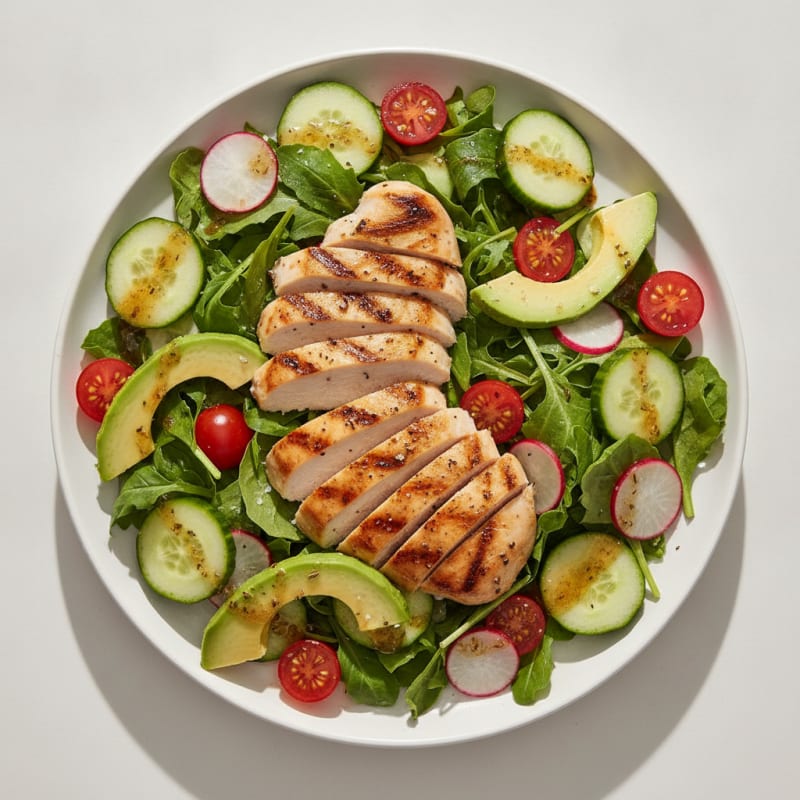 Vibrant Garden Green Salad with Vinaigrette