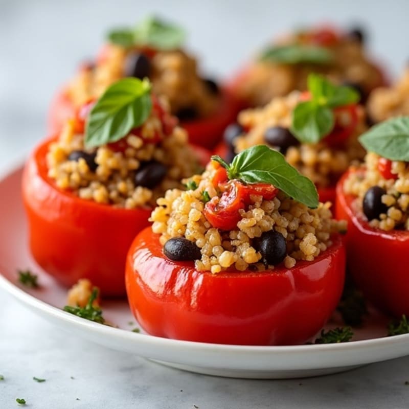 Fire-Roasted Quinoa Stuffed Bell Peppers