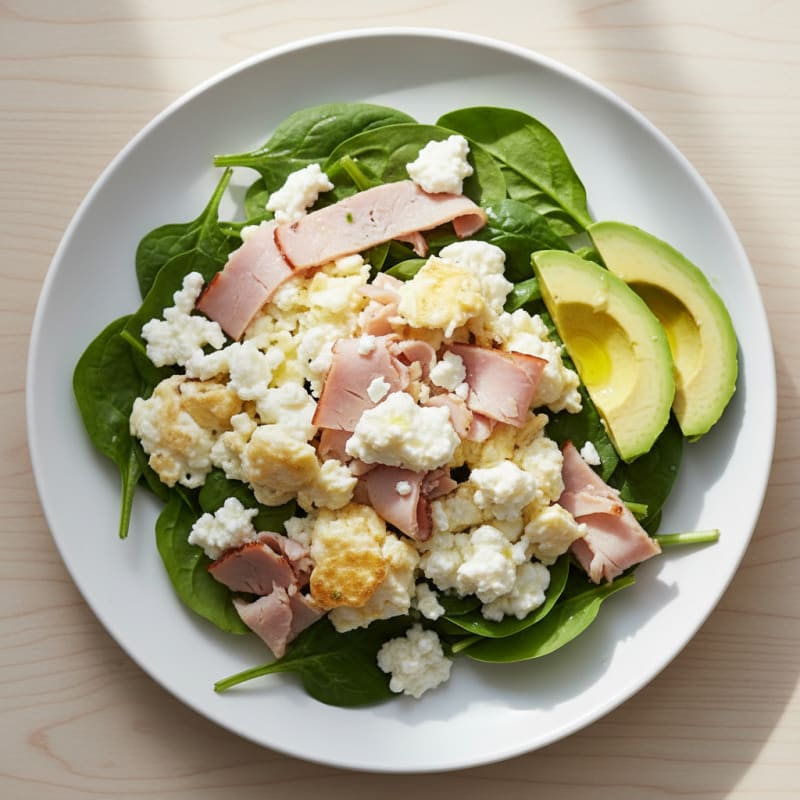 Egg White Scramble with Cottage Cheese and Smoked Turkey