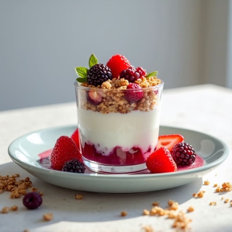 Greek Yogurt Protein Parfait with Mixed Berries