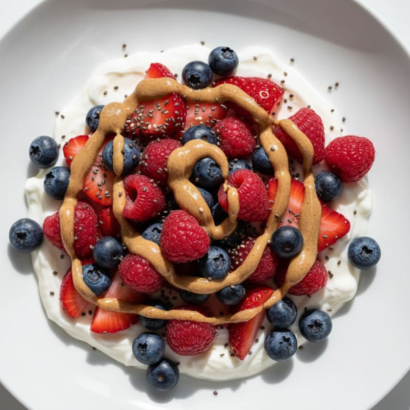 Silky Greek Yogurt Protein Pudding with Mixed Berries