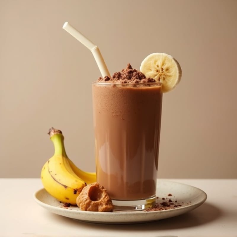 Chocolate Protein Shake with Peanut Butter and Banana