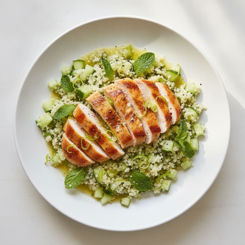 Cucumber Mint Lime Chicken Refresher Bowl