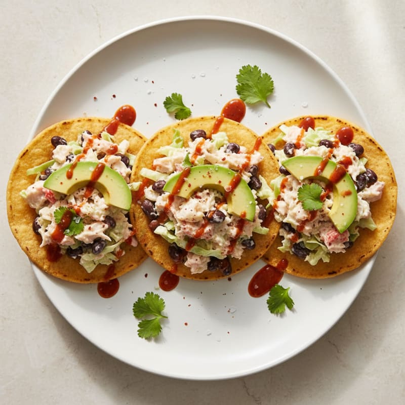 Chili-Lime Imitation Crab Tostadas