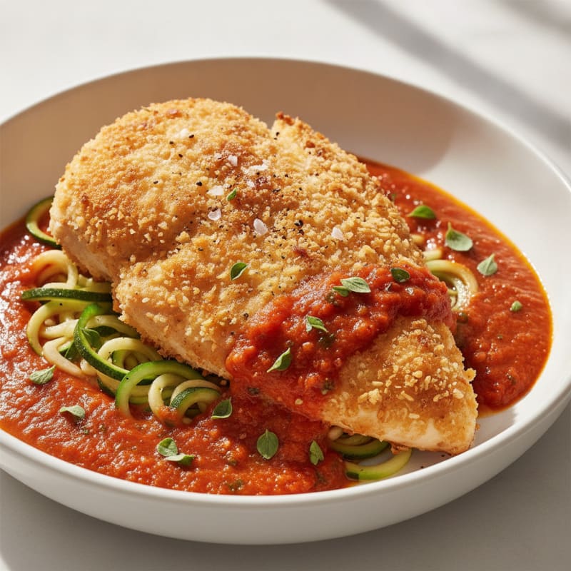 Parmesan-Crusted Chicken with Marinara