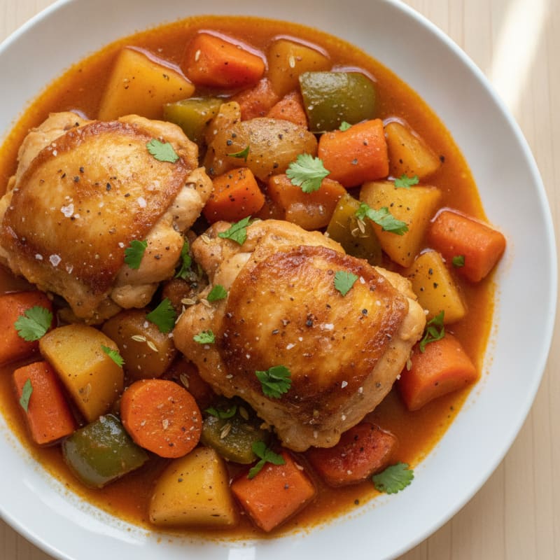 Braised Chicken and Vegetable Stew (Pollo Guisado)