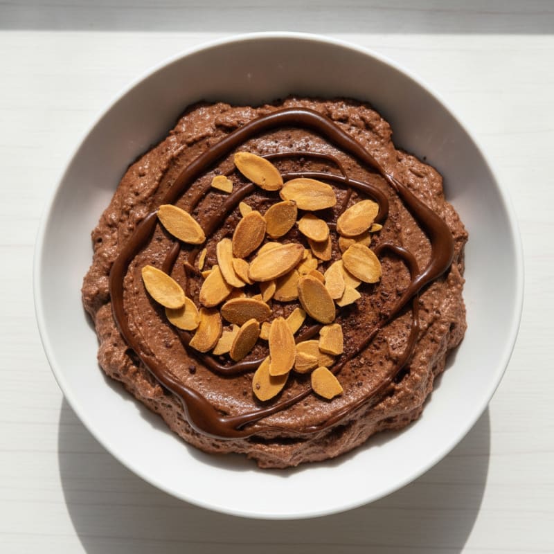 Silky Chocolate Protein Pudding with Almonds
