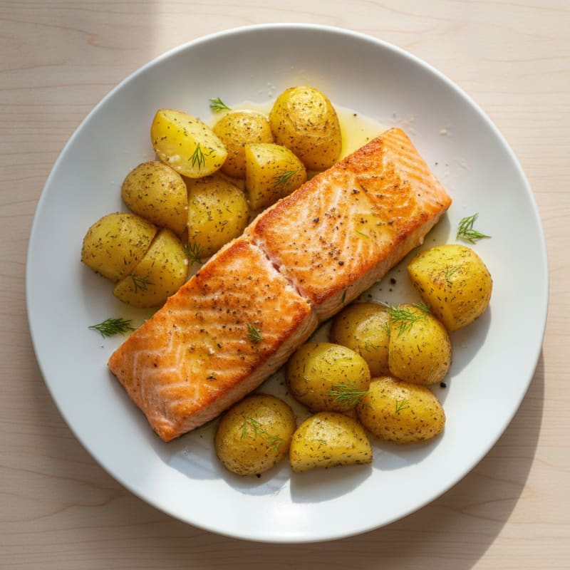 Pan-Seared Salmon with Roasted Dill Potatoes