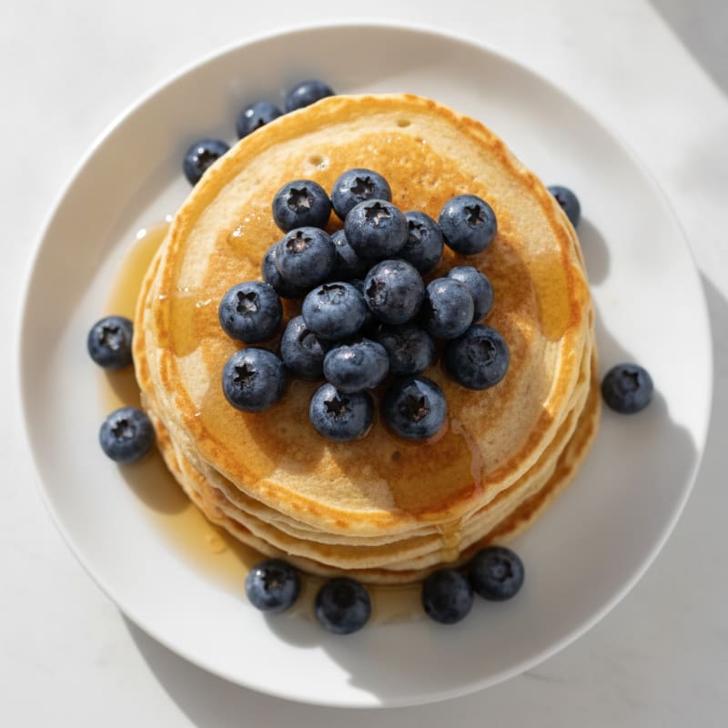 Cottage Cheese Protein Pancakes with Fresh Berries