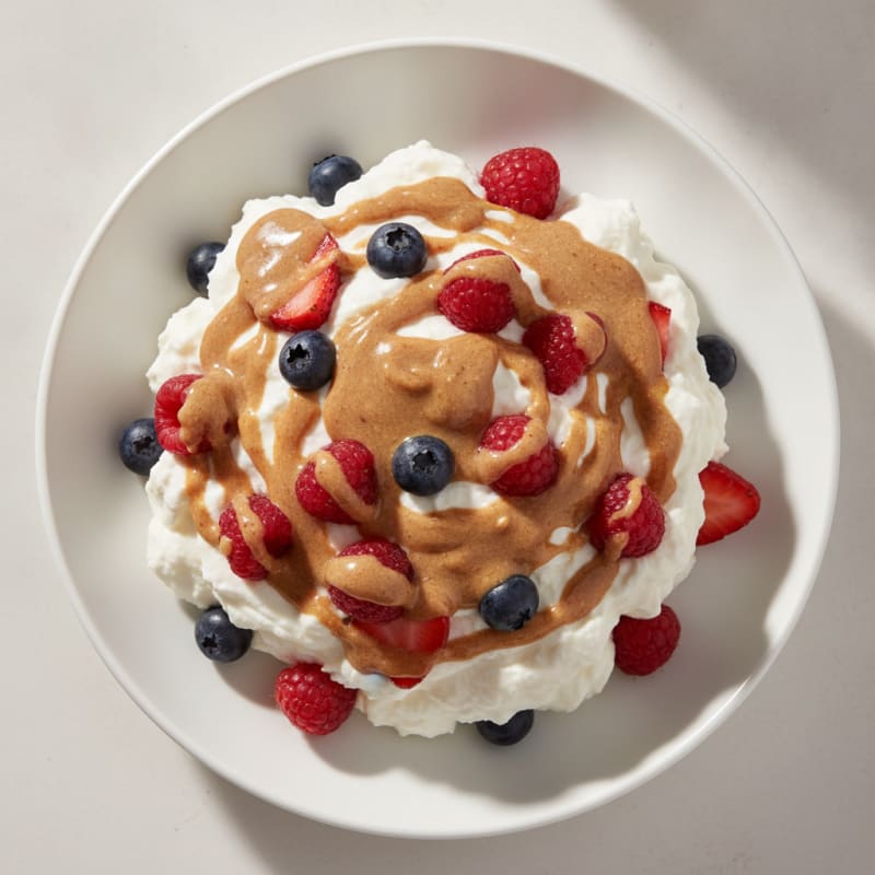 Greek Yogurt Protein Mousse with Mixed Berries