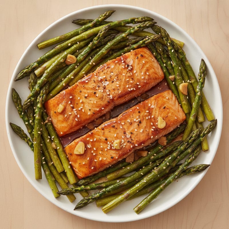 Teriyaki Glazed Salmon with Roasted Asparagus