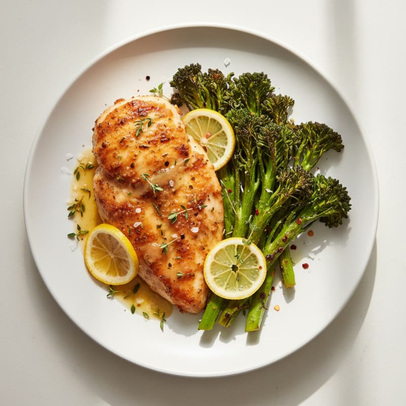 Crispy Lemon-Herb Chicken and Roasted Broccolini