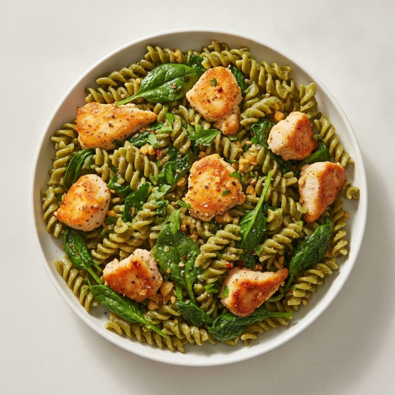 Spinach Pasta with Garlic Butter Sauce