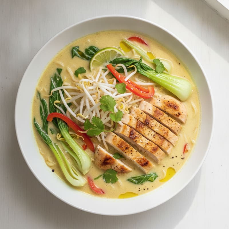 Chicken Laksa with Coconut Broth